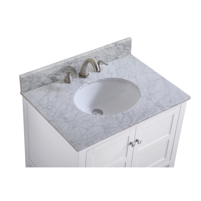 Andover Mills™ Waithman 30'' Single Bathroom Vanity with Marble Top ...
