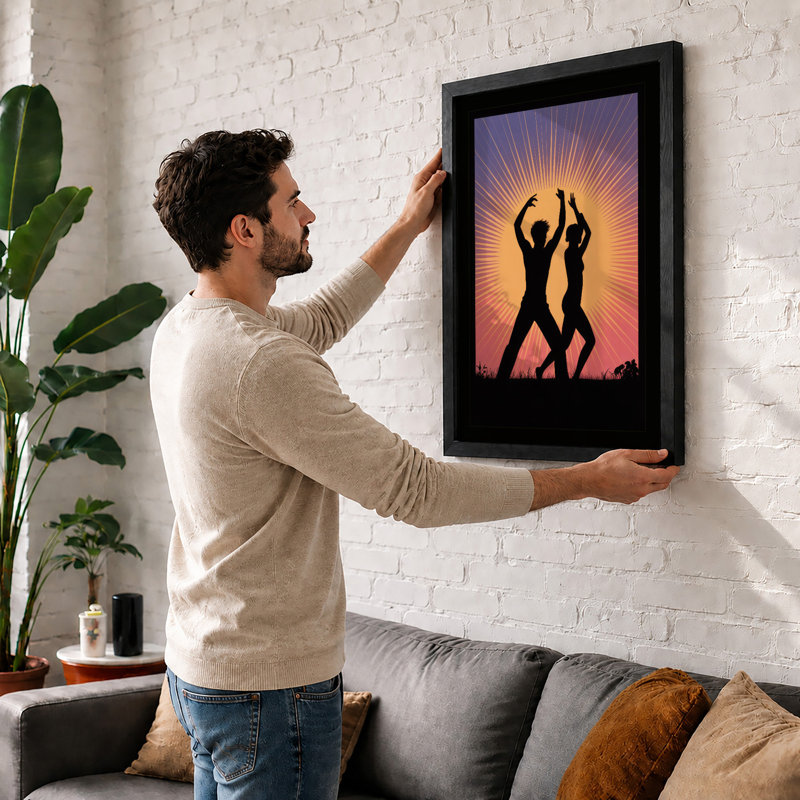 Triumph at Sunset Modern - Framed Print, A3 - 42.0 x 29.7 cm, Black