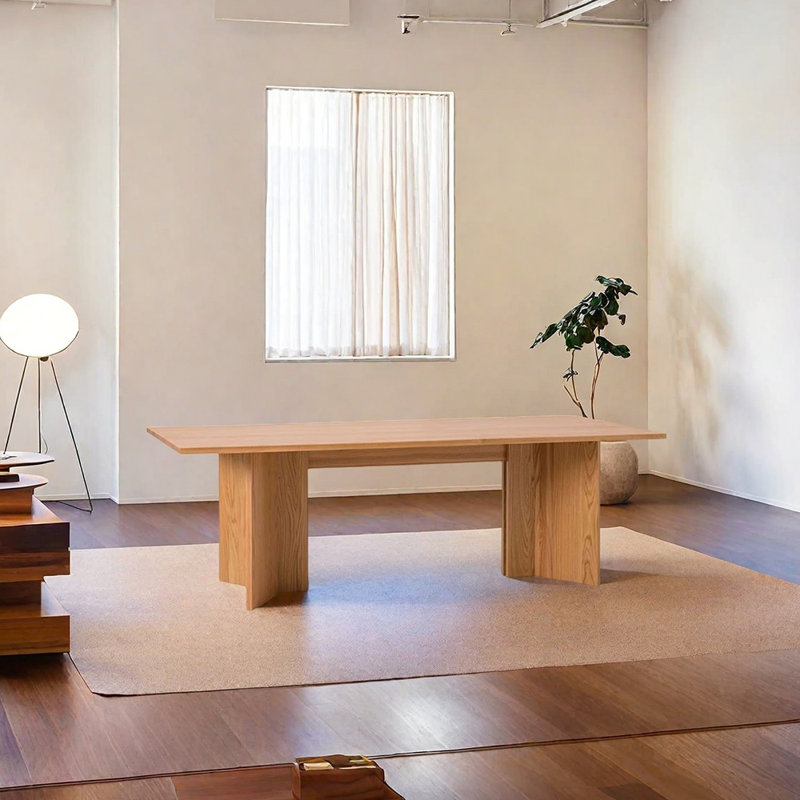 Table de salle à manger en chêne, H 29,53 po x L 62,99 po x l 31,5 po, Brun