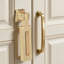 Rectangular Ring Pull Handles For Drawers And Cabinets, Brushed Brass Finish Zinc Alloy Hardware, Modern Hanging Design Furniture Pulls For Dresser Closet And Storage Box