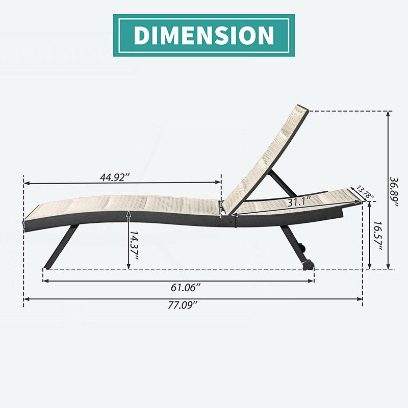 Ensemble de 2 chaises longues d'extérieur