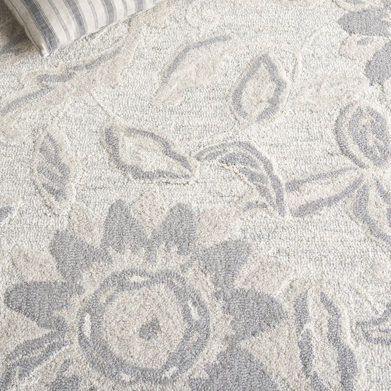 Jardin 469 Hand Tufted 80% Wool; 20% Cotton Floral Rug, Rectangle 5' x 8'