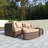 Ensemble de canapé d'extérieur en osier 6 pièces avec table basse-1724041068