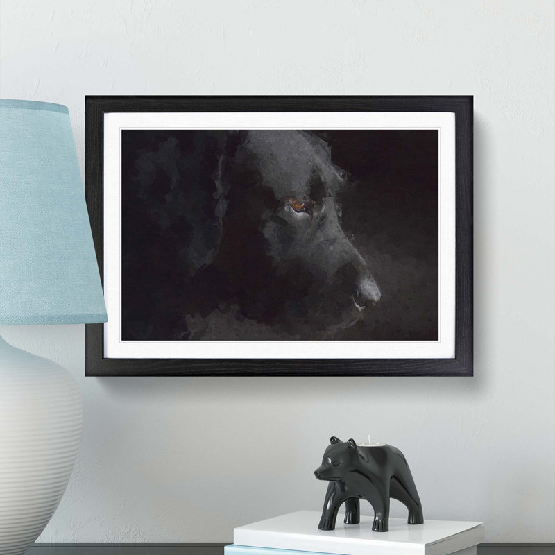 Black Labrador Retriever in Abstract - Picture Frame Graphic Art Print, Black Framed, 36cm H x 48cm W x 2cm D