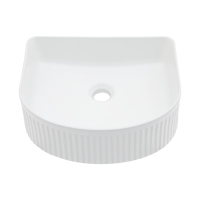 15.69"X13.69" White Ceramic Vessel Bathroom Sink