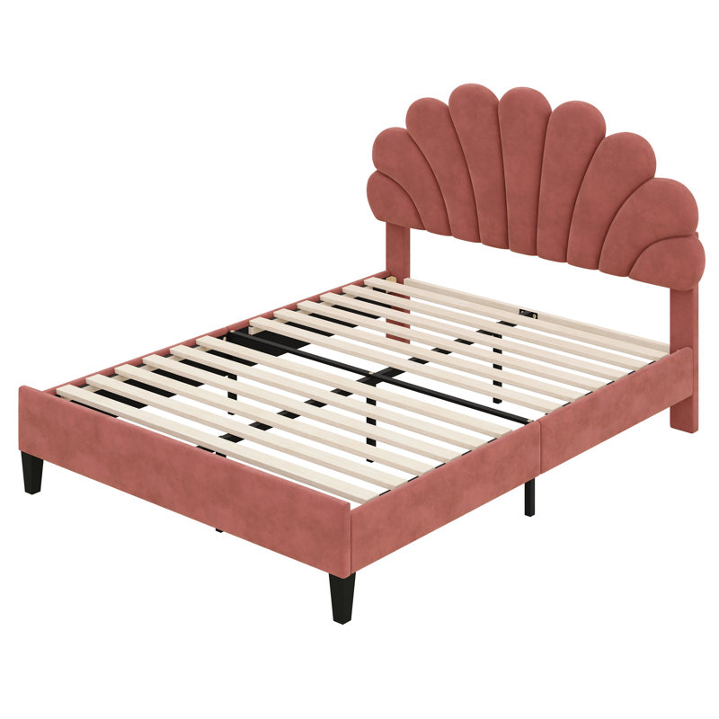 Madinah Upholstered Platform Bed, Red