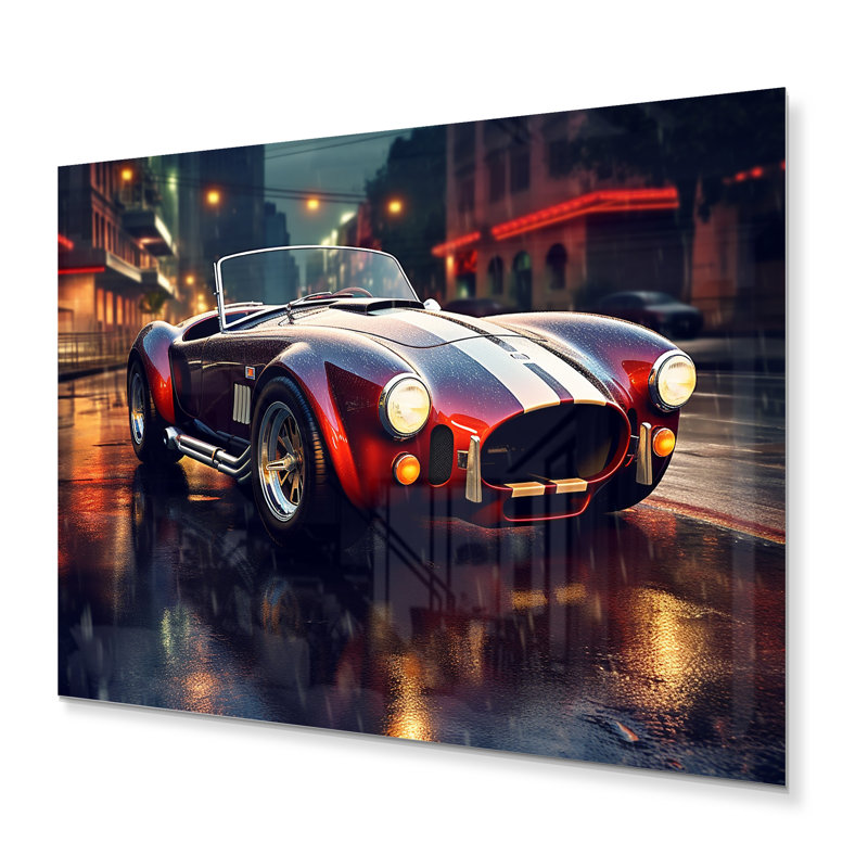 Classics Cobra Car At Night II - Décoration murale classique en métal, H 12 po x l 20 po x P 1 po