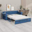Lit de jour avec bureau amovible, tiroirs de rangement et table d'appoint hydraulique-2134340528-2134340525