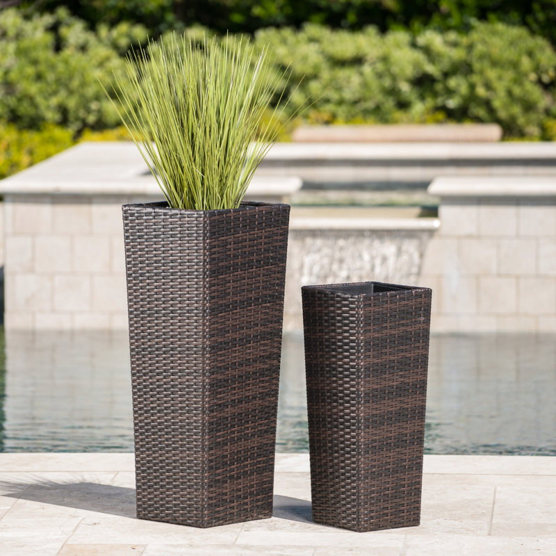 Brown Flowerpot - 2 Pots With Iron Stunning Two Flower Pots, And, Brown