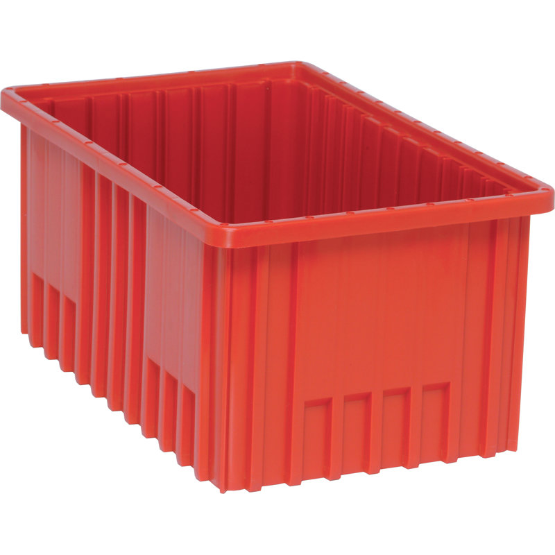 Contenant à grille divisable, L 16-1 / 2 po x l 10-7 / 8 po x H 8 po, boîte de 8, Rouge
