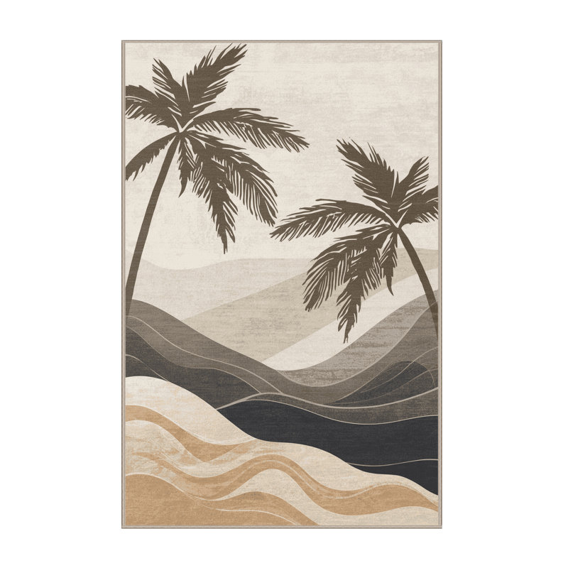 Tapis beige délavé à la machine Pacchiana, 4 x 2