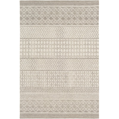 Tapis gris / ivoire en laine touffeté à la main Abdera