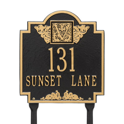 Monogram 2-Line Lawn Address Sign