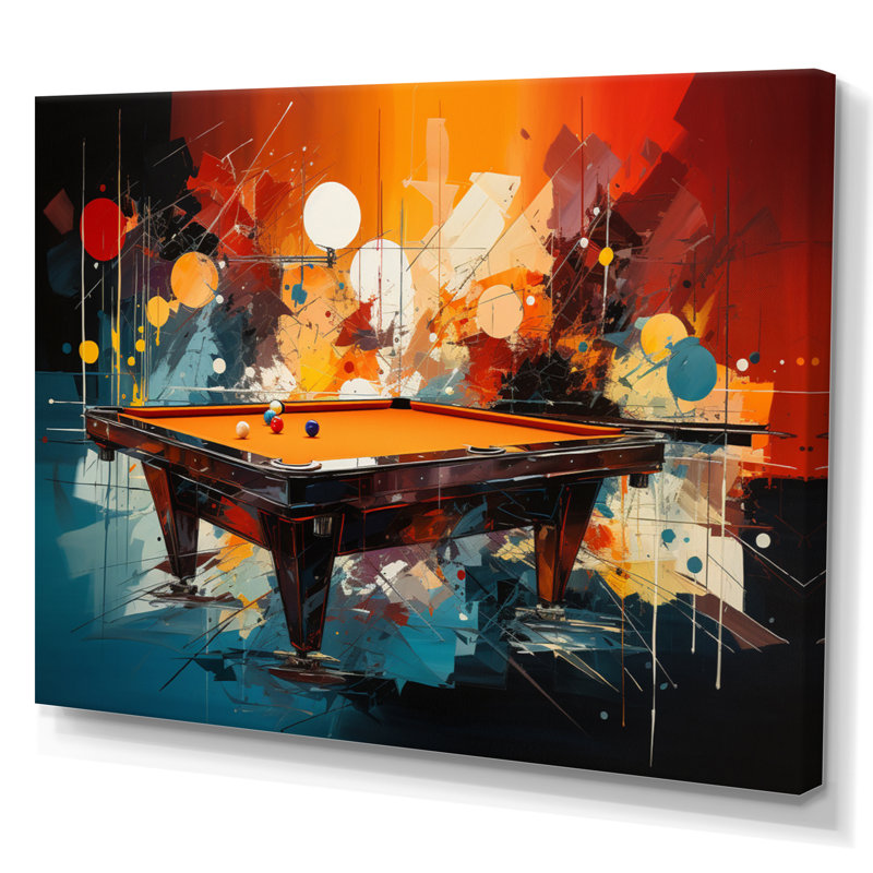 «Billard Vibrant Break II», reproduction sur toile, Toile tendue, H 34 po x l 44 po x P 1,5 po