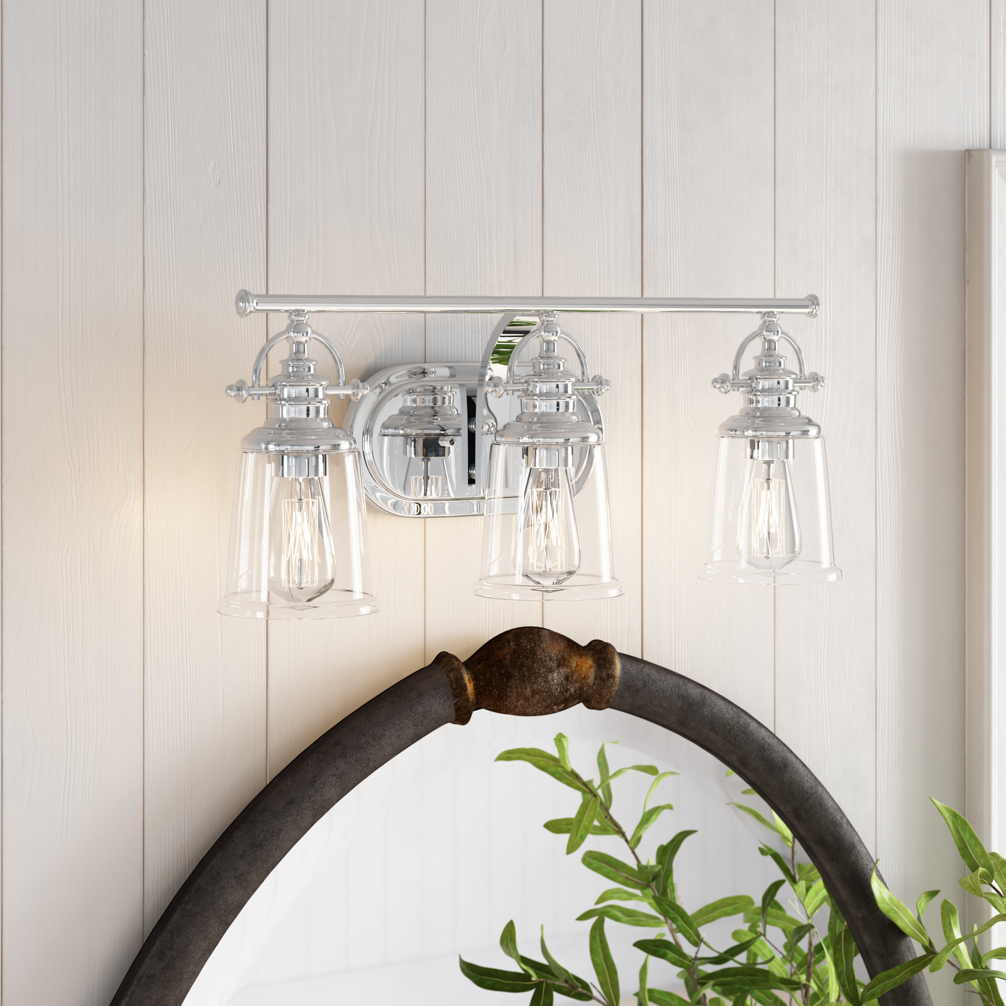 3 Light Transparent Dimmable Vanity Light