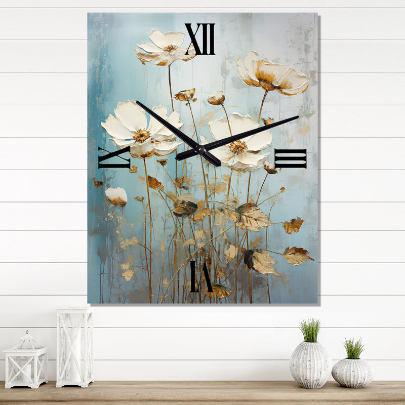 Horloge murale Buttercups Meadow III Elegant Beige, Petit