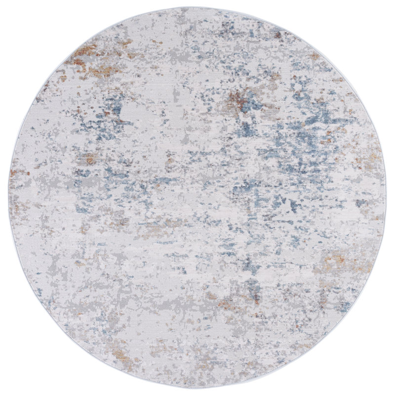 Ellwood Modern 202 Performance Abstract Rug, Round 6'5"