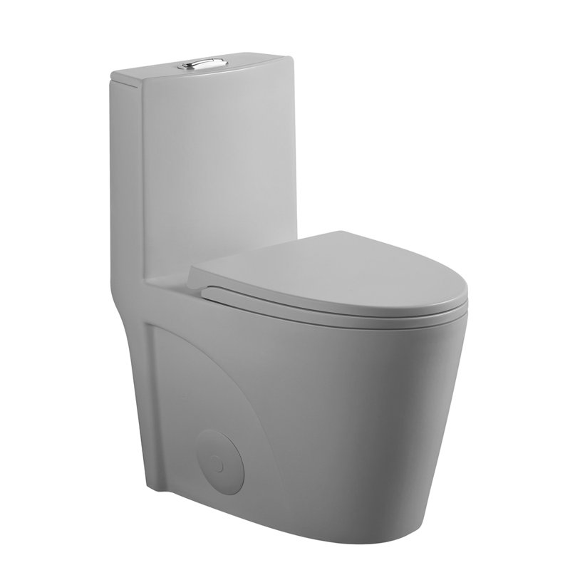 1.1/1.6 GPF Tornado Flush One-Piece Toilet for bathrooms,Siphonic S-trap 12",Elongated Bowl with Soft Close Seat,Powerful Dual Flush MAP 1000g,Comfort Chair Seat ADA Height 17", Light gray