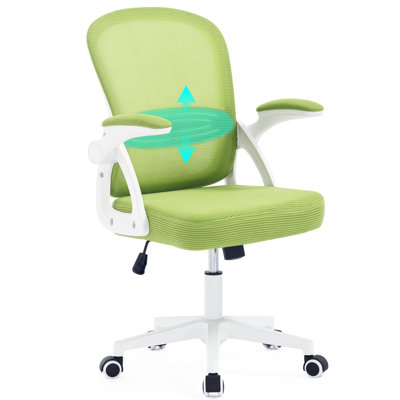 Ergonomic Office Chair, Ergonomic Desk Chair with Adjustable Lumbar Support, Mesh Computer Chair with Comfy Flip-up Armrests, Executive Task Chair for Home Office (Green)