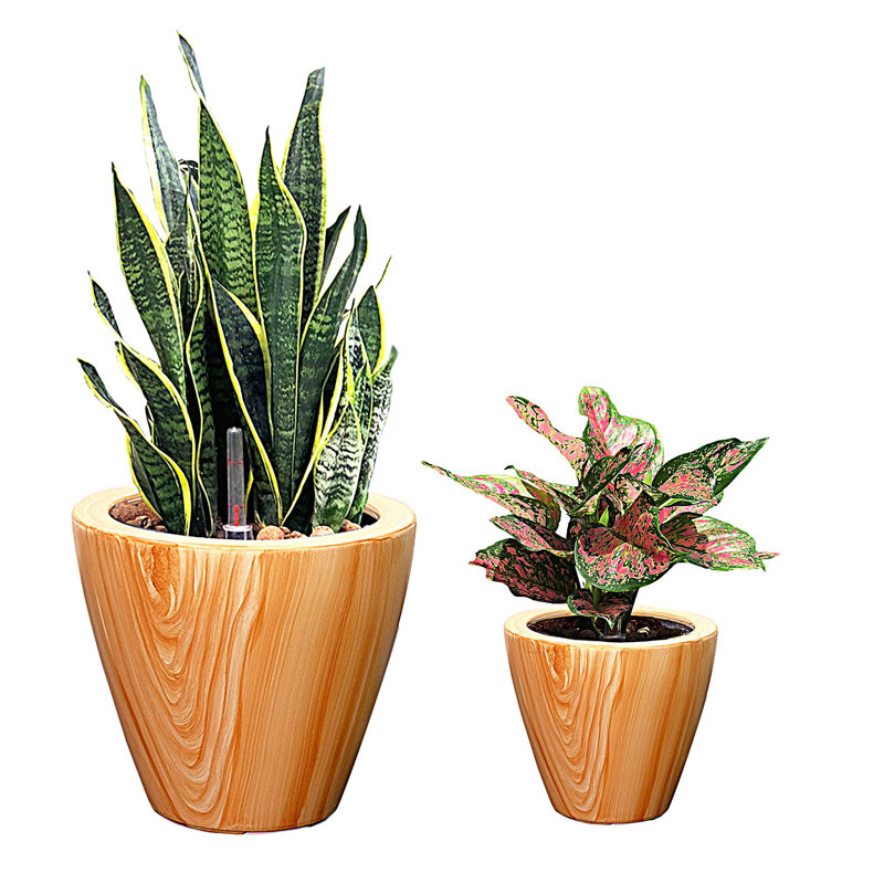 2-Pack watering Planter Pot, Light Brown