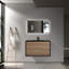 Danyall 36 po L x 19 po P 2 tiroirs Meuble-lavabo avec évier simple et Comptoir en Quartz noir d'ingénierie