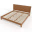 Lit plateforme en bambou massif BambooZen avec tête de lit haute et lattes de support-129229642-129229643