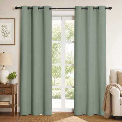 NICETOWN Bedroom Room Darkening Curtains Triple Weave Microfiber Grommet Top Thermal Insulated Solid Room Darkening Panels/Drapes for Living Room, 2 Panels.