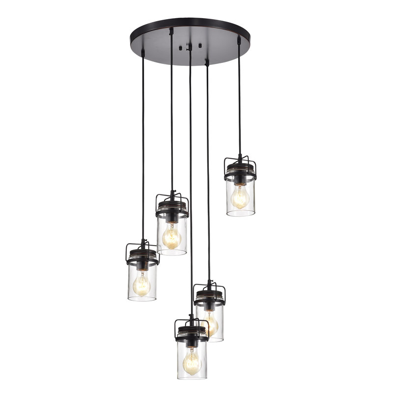 Luminaire suspendu cylindrique à 5 lumières Lytle