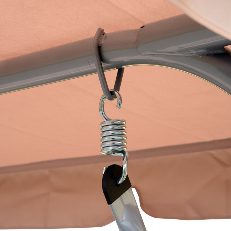 Balancelle d'extérieur en acier avec support Gifford pour 3 personnes, Beige