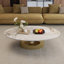 Tables basses et cocktails modernes, centre de table en acier et marbre de 124 cm pour la maison