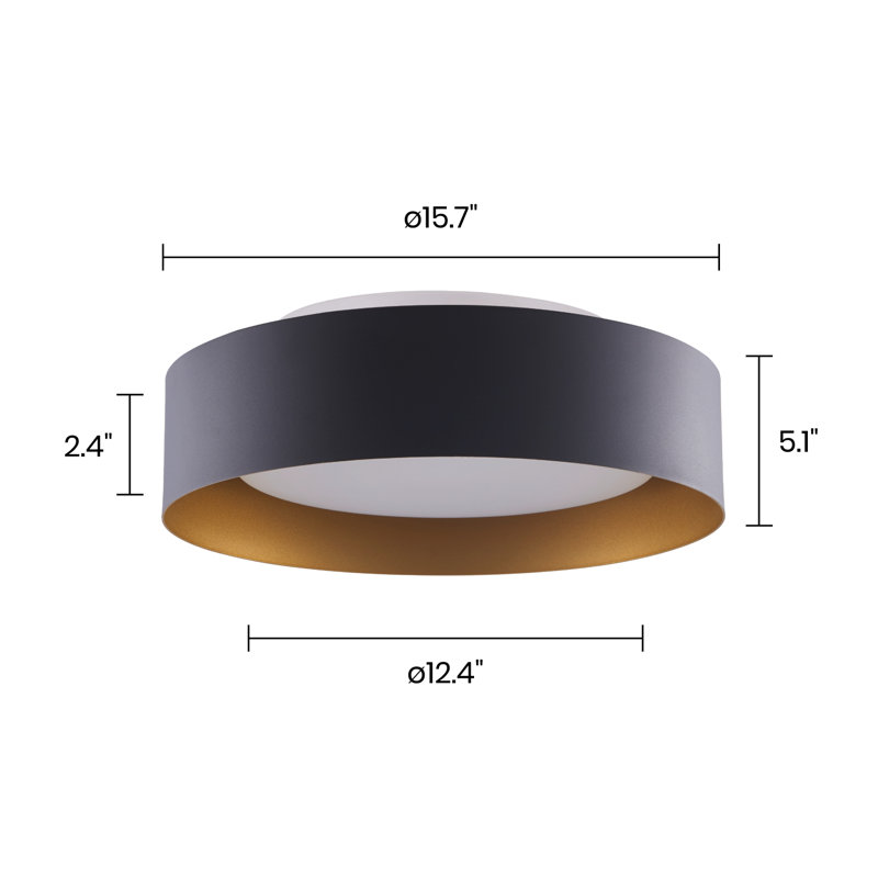 Glass Flush Mount, Black/Gold