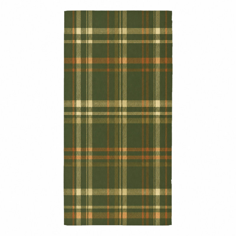 1 serviette de plage à carreaux, avec un motif classique vert, beige et orange. Grande microfibre, idéale pour la natation, les voyages, le camping et unisexe.