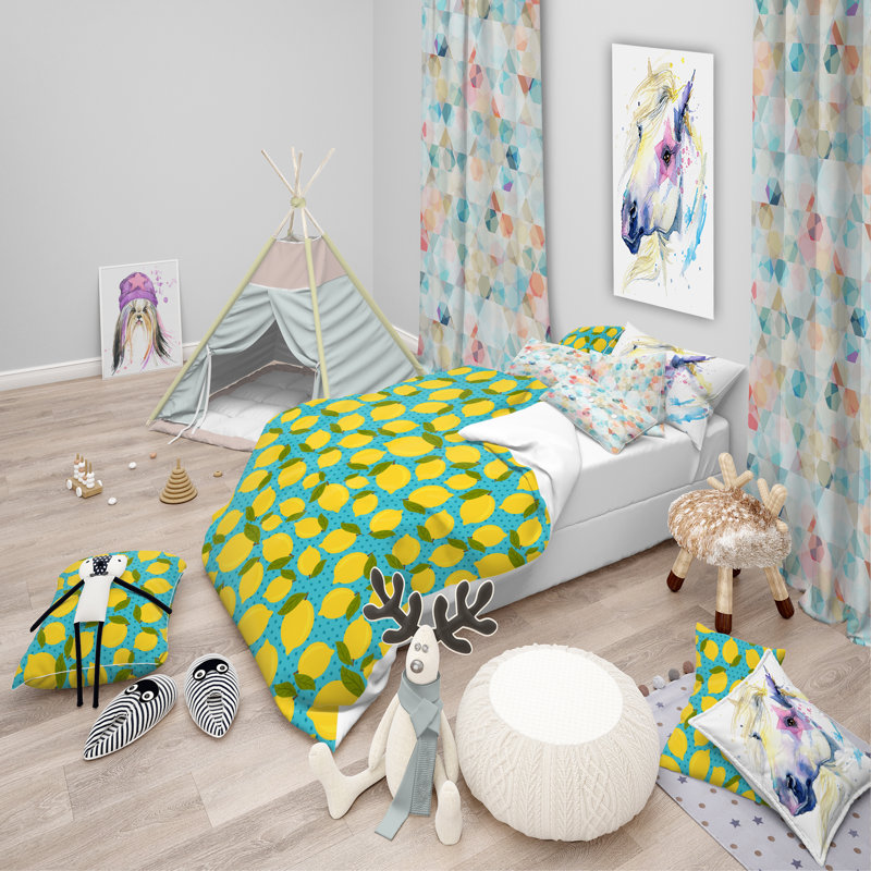 Ensemble de housse de couette tropical kids, Housse de couette double / grand + 2 taies