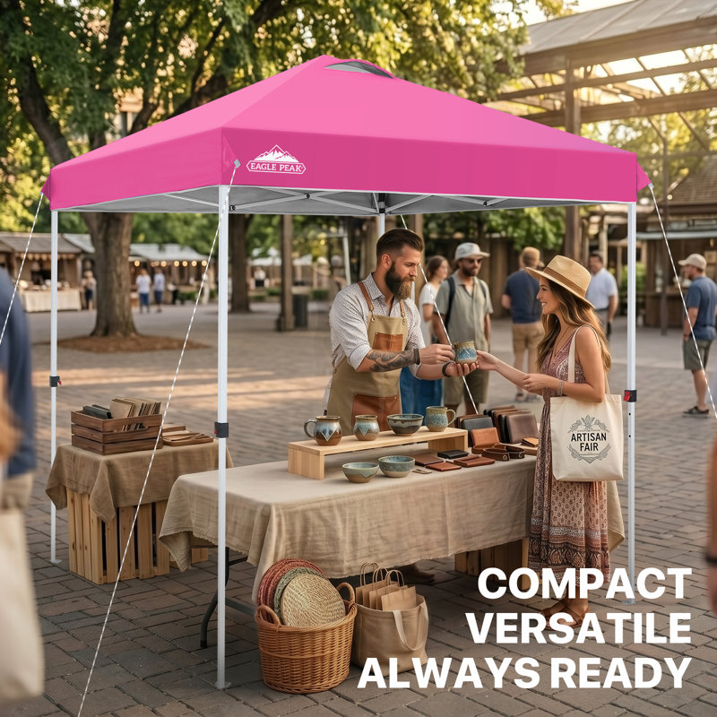 79.2'' W x 79.2'' D Steel Pop-Up Canopy, Pink