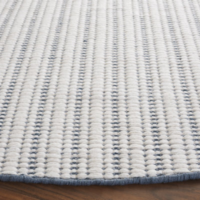 909 Hand Woven Cotton/Wool Striped Rug 