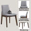 Ensemble de 2 chaises d'appoint Kaela en tissu gris clair et finition noyer
