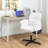 Upholstered Task Chair Cross Leg Vanity Chair Swivel Adjustable Height for Home Office-1901303521
