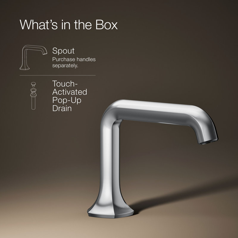 Occasion Sink with Straight Design Single Hole Bathroom Faucet with Drain Assembly, Polished Chrome