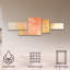 Ensemble de 5 panneaux muraux - Mila Apperlo «Orange 789», art mural sur toile pour le salon, la chambre à coucher ou le bureau 