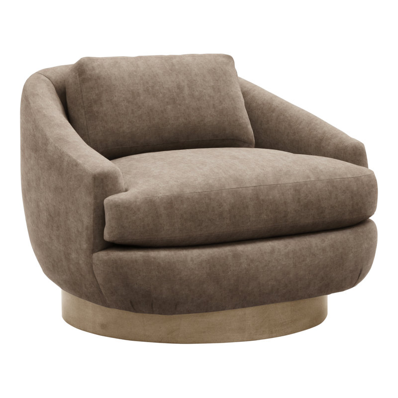 Penrose By Michael Weiss Swivel Barrel Chair, Nadia Earth, Hampton