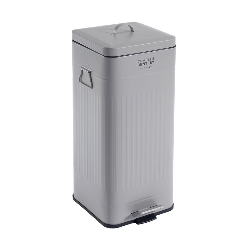 Steel Step On Kitchen Rubbish Bin - 7.93 L, Grey
