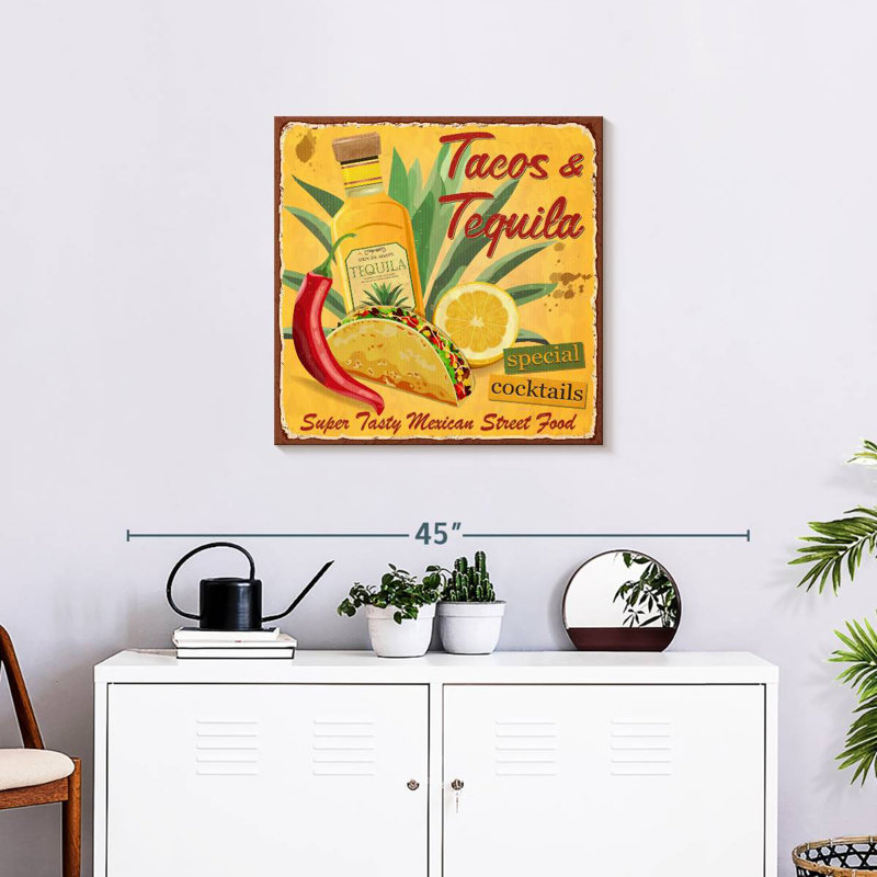 Tacos et tequila Tergel, H 24 po x l 24 po