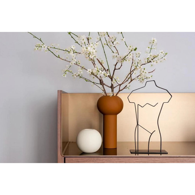 Creath Ceramic Table Vase, Tan, 13cm H x 27cm W x 3cm D