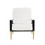 Fauteuil à accoudoirs blanc de luxe avec housse en velours et rembourrage confortable