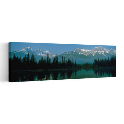 View Of Beaver Pond, Three Sisters Mountain, Mount Lawrence Grassi, Bow River Valley, Alberta, Canada Abstract Contemporary Landscape Nature Wall Art