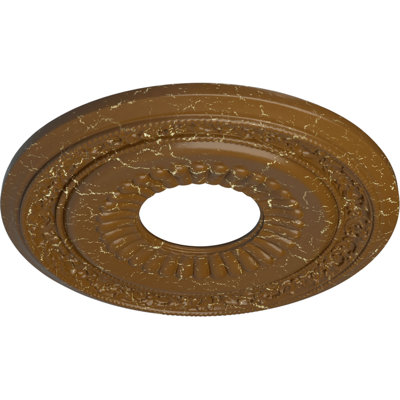 Médaillon de plafond Endurathane Lauren, DE 20 5/8 po x P 6 1/4 po x P 1 3/8 po (convient aux auvents jusqu'à 6 1/4 po), finition craquelée topaze fumée peinte à la main