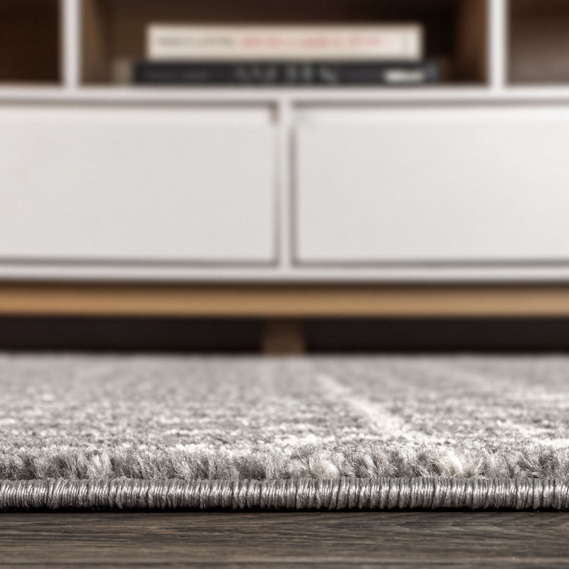 Bouton Moroccan Beni Souk Gray/Cream Rug, Rectangle 4' x 6'