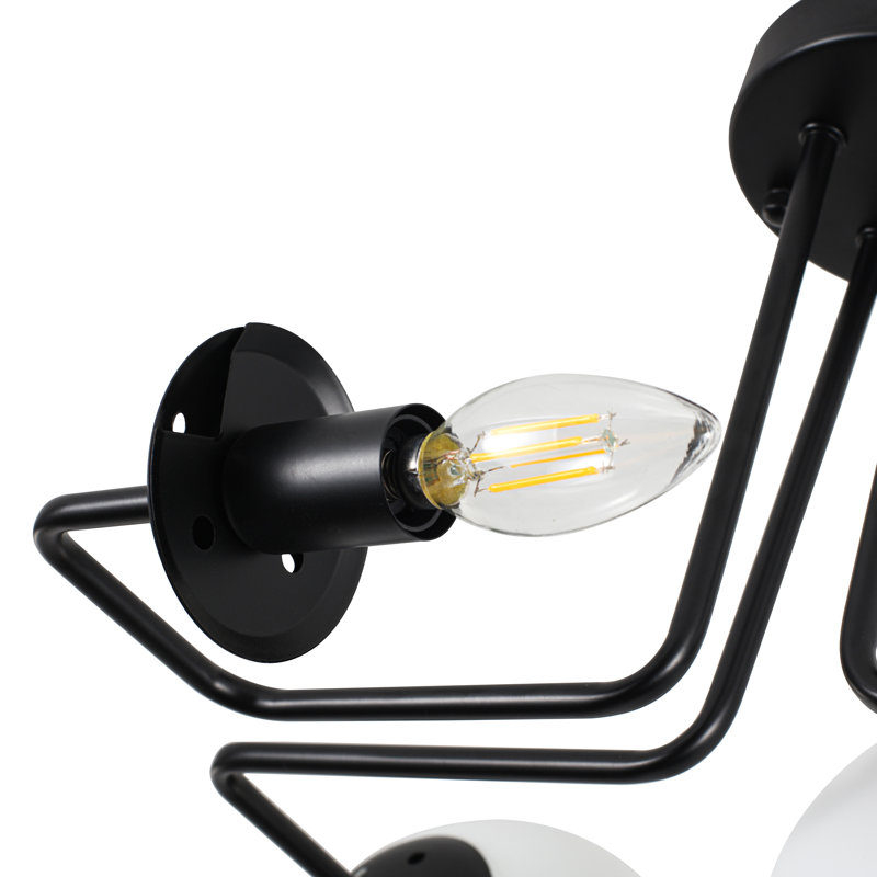 Plafonnier semi-encastré 4 lumières Spoutnik, 4, H 10,6 po x l 26,8 po x P 18,9 po