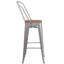 Tabouret de bar ou de comptoir en métal Marian avec dossier et siège en bois Marian-2101696388-2127243145-2101696429