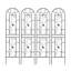 Paquet de 4 treillis de jardin en métal antirouille pour plantes grimpantes de style paon extérieur